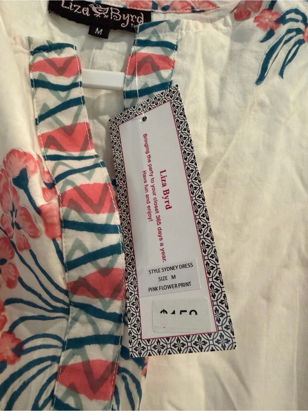 Liza Byrd White Maxi Dress with Pink & Blue Floral Prints - Picture 7 of 7